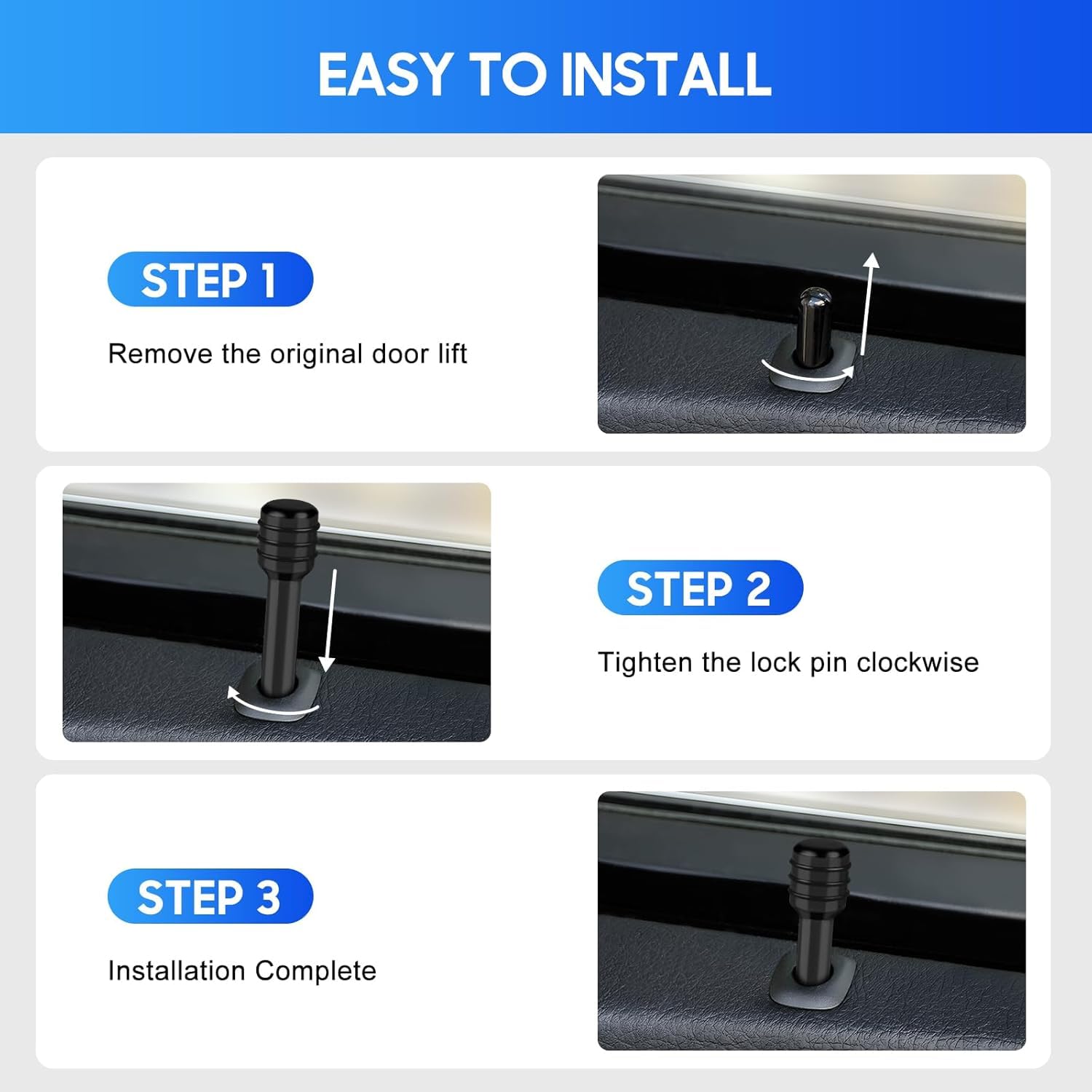 Qutipek Aluminium Car Door Lock Knob 4 PCS Door Knob Pull Pins for Alto 800 Car Accessories Universal for All Cars (Black) 2