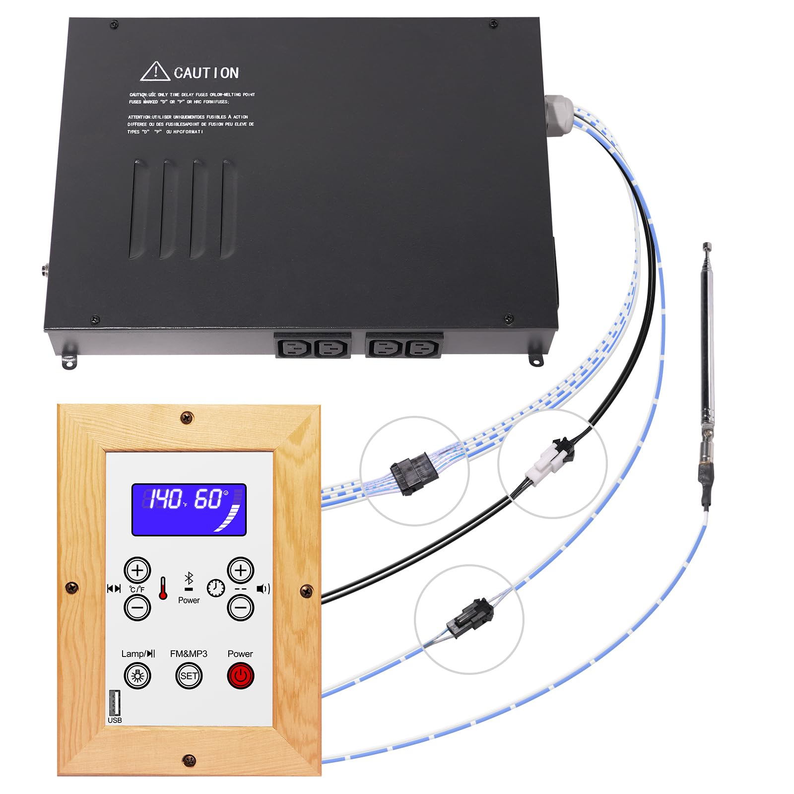 Photo 1 of iDOTODO Infrared Sauna Electrical Control Box and Infrared Sauna Digital Control Panel with a Temperature Control Probe, 149?, 110V, 99Min