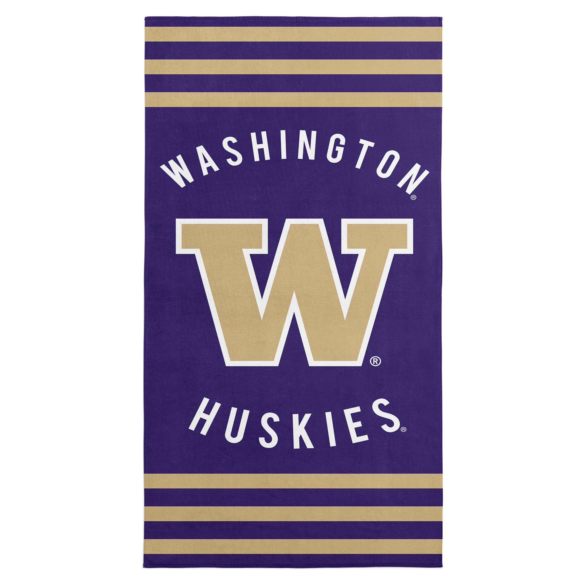 Northwest NCAA University of Washington Stripes Beach Towel, Soft &amp; Absorbent Pool Towel, Quick Dry, 30 x 60 inches