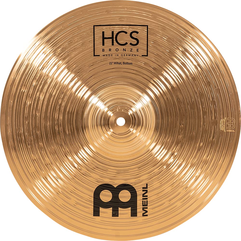 Meinl Cymbals HCS Bronze Piatto Hihat / Charleston 15 pollici (38,10cm) per Batteria – Coppia – Bronzo B8, Finitura Tradizionale, Prodotto in Germania (HCSB15H)