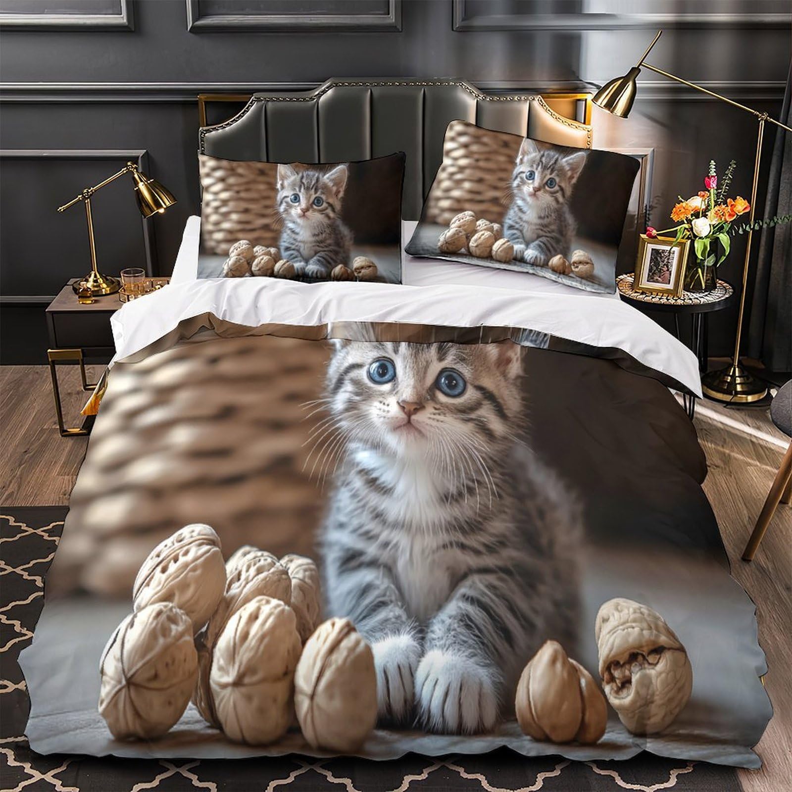 Parure de couette hamster 3D effet super doux textile microfibre résistant grand lit 260x220