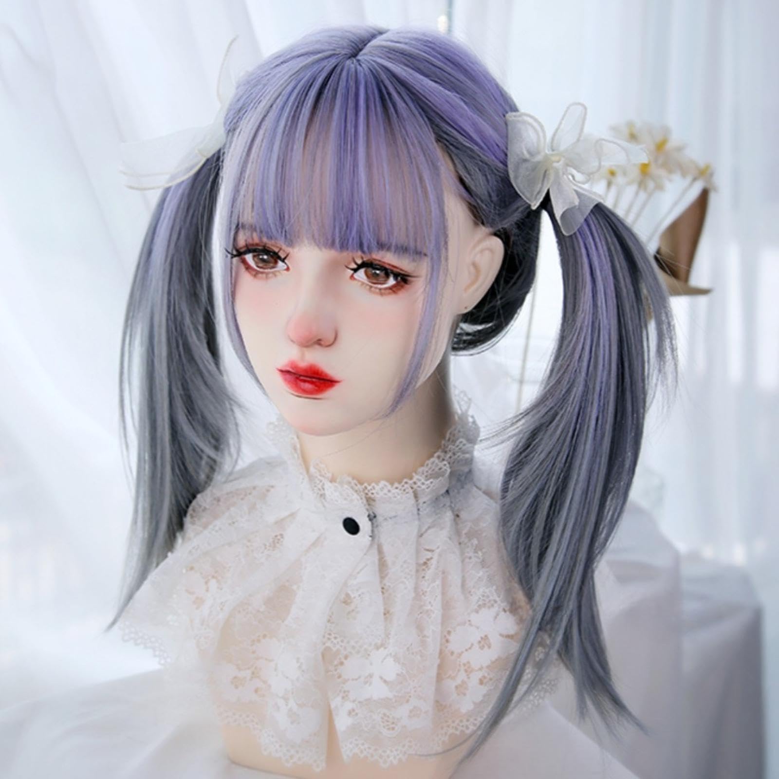 希少色 総丈73cm 染め ミンク グラデーション グレー 肉厚ボリューム 11 Amazon.co.jp: 女性用グラデーション染色ロリータウィッグ ピンクの