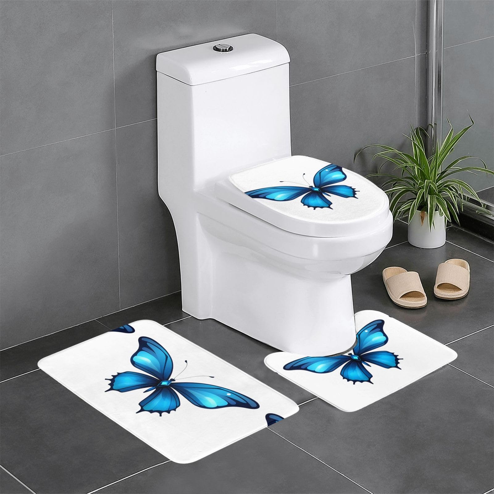 Tapis de sol pour salle de bain lot de 3 tapis ovale rectangulaire toilettes