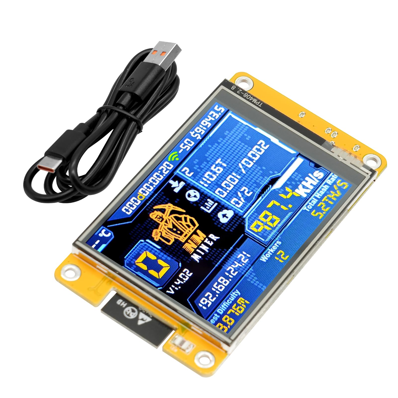 NerdMiner V2 Ultra 250KH/S - Minatore Bitcoin Solo Con Display A T S3, Raffreddato A Ventola - Edizione Ad Alta Efficienza