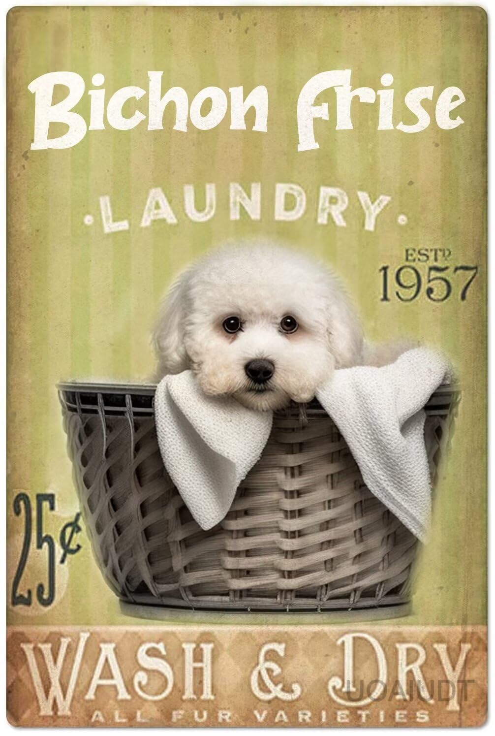 Anceky Laundry Decor Bichon Frise Diamond Painting Kits for Adults, Laundry Round Full Drill Diamond Art Kits,Dog 5d DIY Paint with Diamonds Crafts for Home Wall Decoration s 12X16 Inch