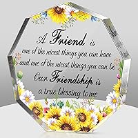 Vista 24 de Spiareal Regalos de amigos para mujeres, amistad, mejor amiga, Día de Galentine, placa de regalo de cumpleaños para hermana de flores, regalo