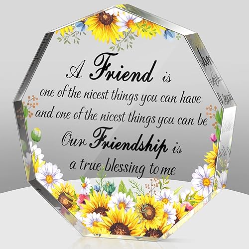 Vista 50 de Spiareal Regalos de amigos para mujeres, placa de amistad para mejor amiga, Acción de Gracias, Navidad, mejor hermana de flores, regalo