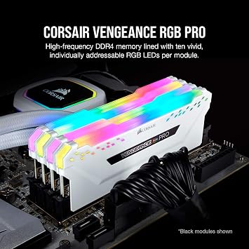 Corsair Vengeance RGB Pro 16GB (2x8GB) DDR4 3200MHz C16 LED Desktop Memory - White