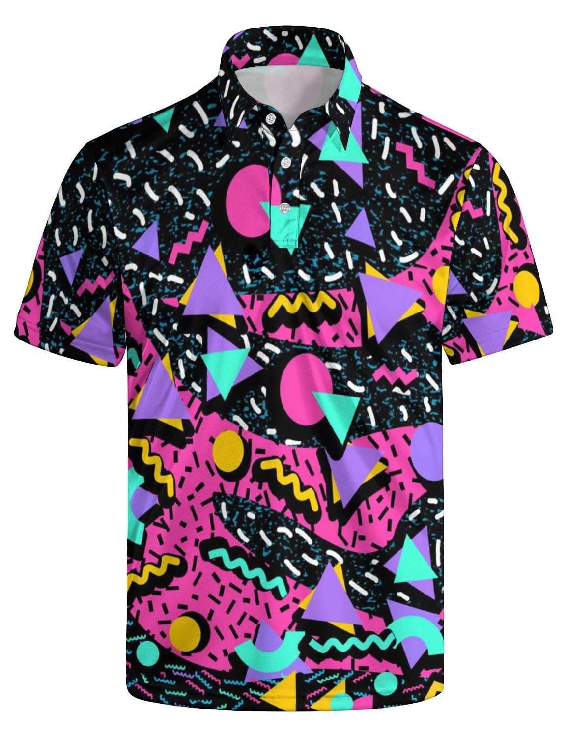 Men's Funny Golf Shirt Short Sleeve, Casual Polo Shirts for Men