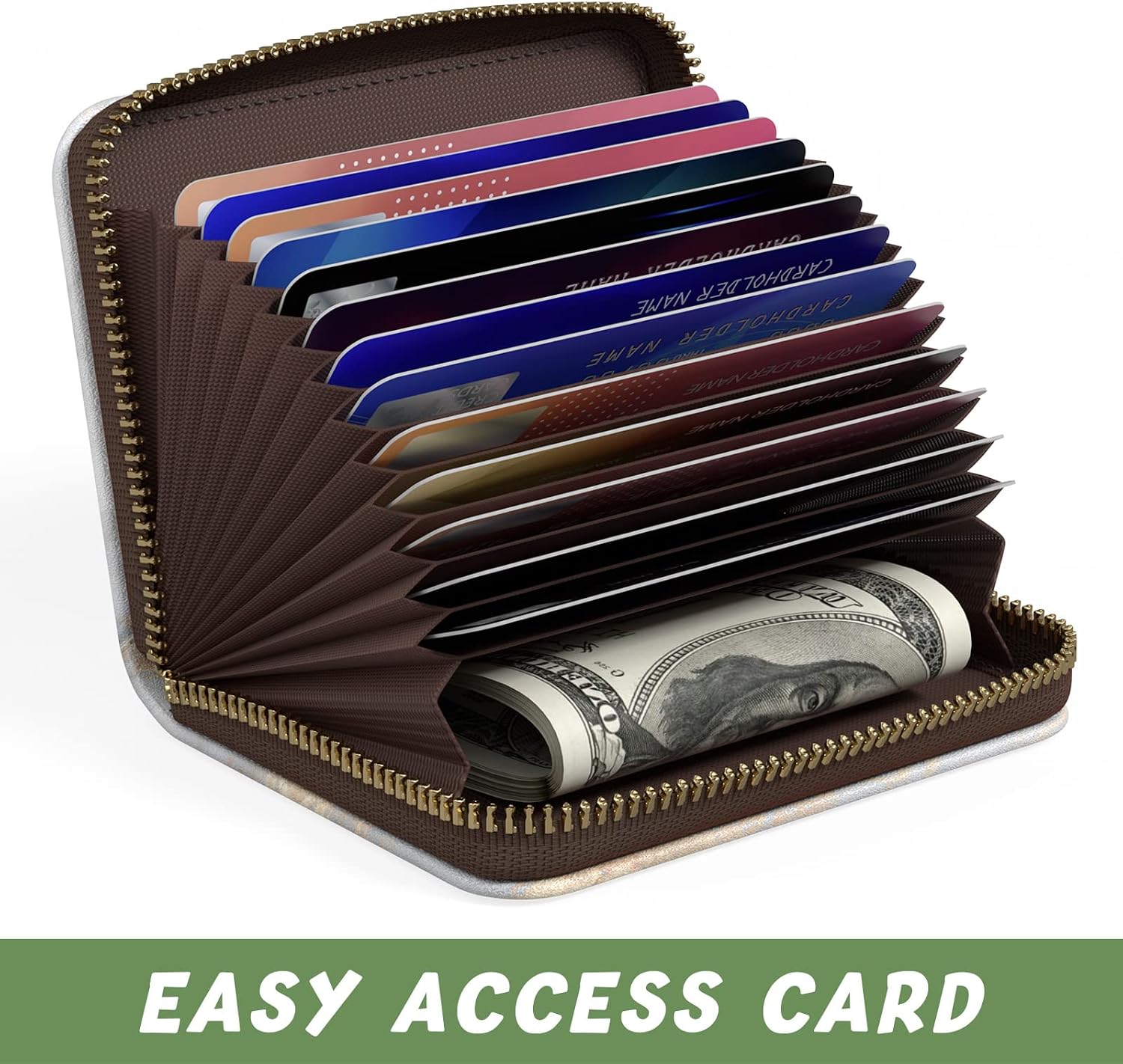 Credit Card Holder for Women, Small RFID Wallet Slim Leather Card Case image 5