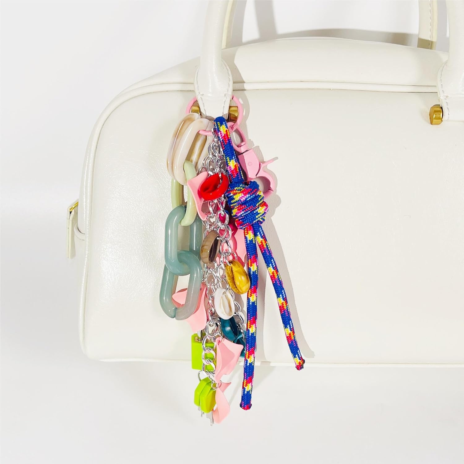 Keychain for Women, Bag Charm, Hand-Woven Nylon Rope Key Chain, Aesthetic Keychain, Bag Accessories Charms for Handbag, Backpack(Style 110 - Image 4