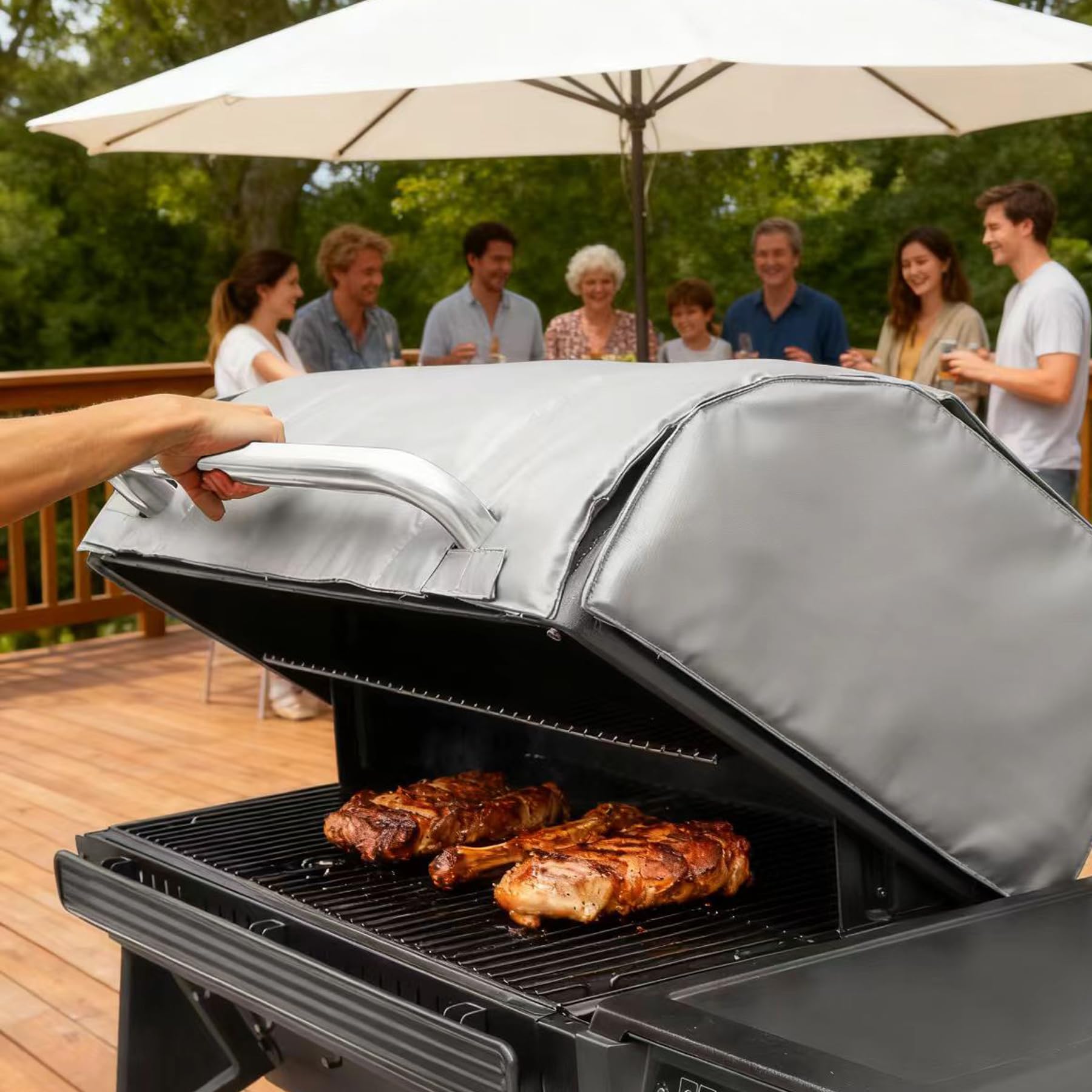 Isolierdecke Ersatz für Traeger Woodridge Pelletgrill TFB86MLH, Thermodecke für Smoker für BAC761 Traeger Grillabdeckung, Woodridge Pellet Smoker Decke, Winterisolierung Zubehör