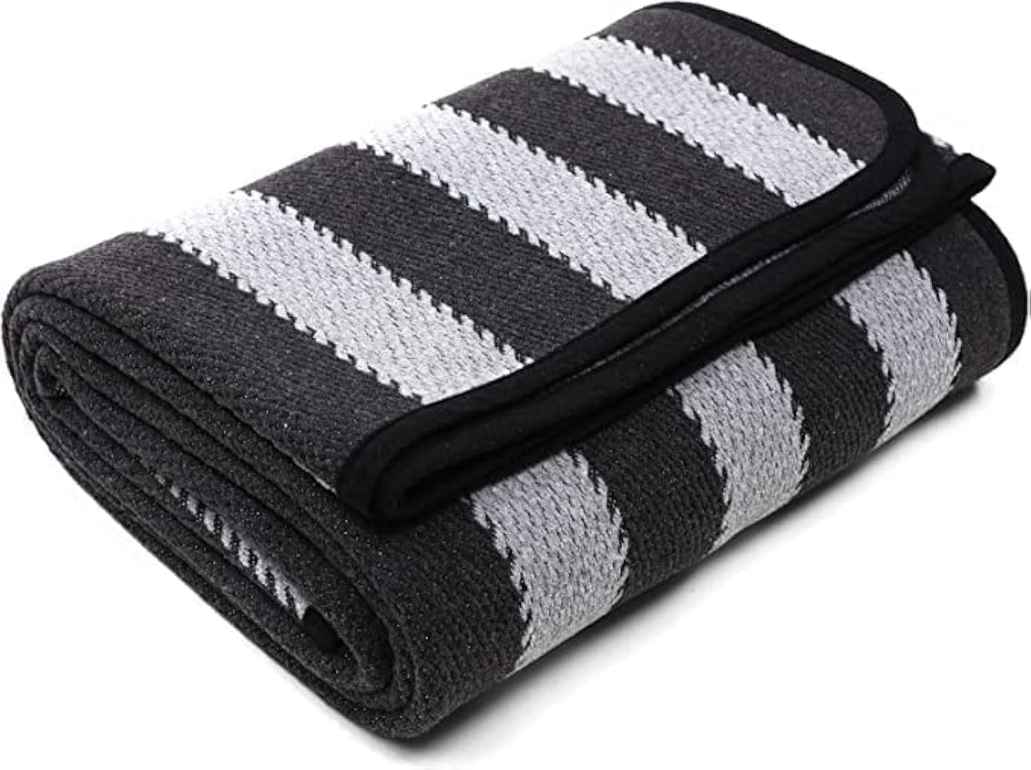 ACUSHLA Manta de lana de merino, cálida y acogedora, lavable, gran manta ideal para exteriores, camping, sofá, cama, viajes, manta de lana supersuave (rayas gris)
