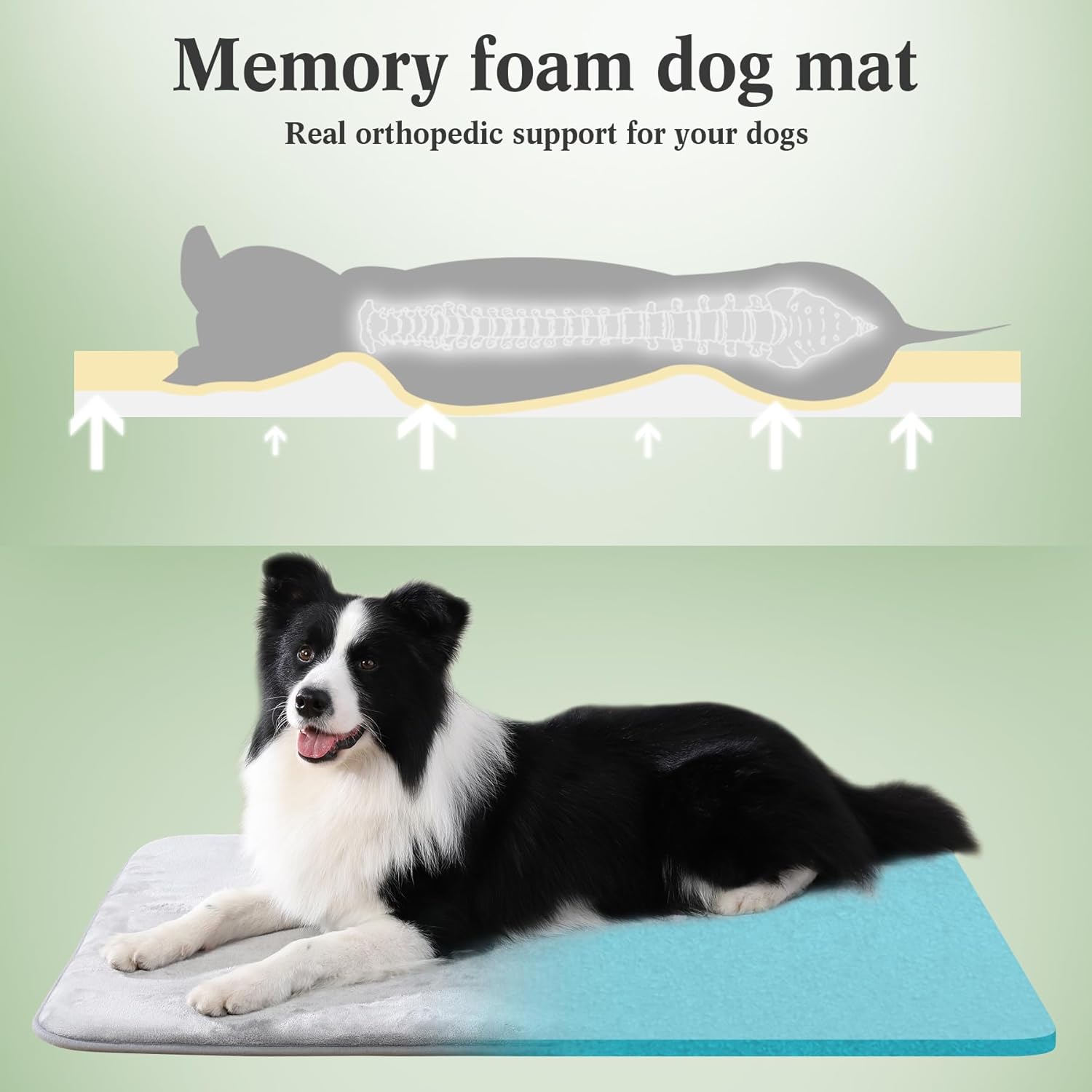 review BeBen Memory Foam Dog Crate Pad Washable Dog Mat for Pet Sleeping Dog Bed Mat for Large Medium Dogs Soft Flannel Dog Kennle Pad NOT for Agressive Chewer Non-Slip Mattress,35 x 22,Grey