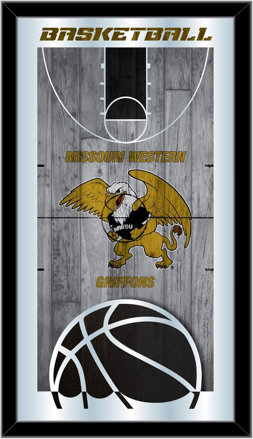 Holland Bar Stool Co. Missouri Western State 15″ x 26″ Basketball Mirror Art, Black