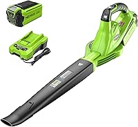 Greenworks 40V Cordless Leaf Blower & Sweeper 150 MPH 135 CFM Lightweight Battery & Charger Included Quiet Yard Cleanup