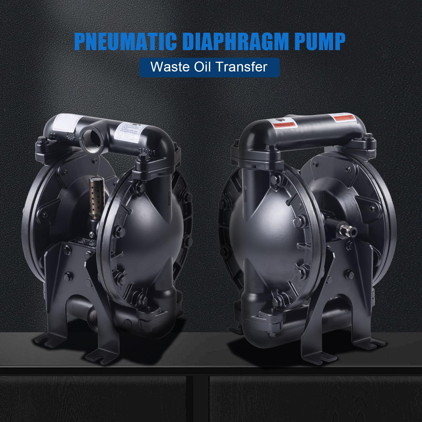 Air Operated Double Diaphragm Pump 1 inch Inlet/Outlet Pneumatic Waste ...
