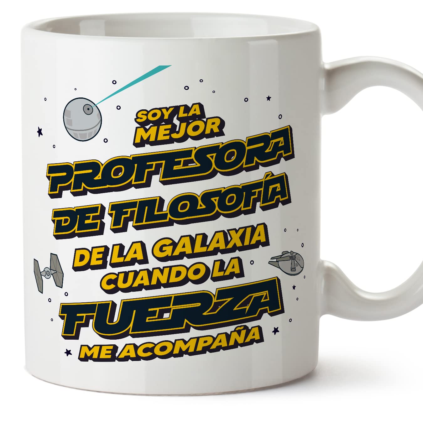 MUGFFINS Tazas para JEFE hombre - En Español - Mejor de la Galaxia Cuando Fuerza me Acompaña - 11 oz / 330 ml - Regalo original y divertido — view 481