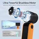 MERTTURM Portable Handheld Fan Rechargeable, 3000mAh USB Mini Pocket Hand Fan with LED Display, 5 Speeds Powerful Cooling, Electric Small Personal Desk Turbo Fan for Summer/Outdoor/Travel/Home/Office gallery image