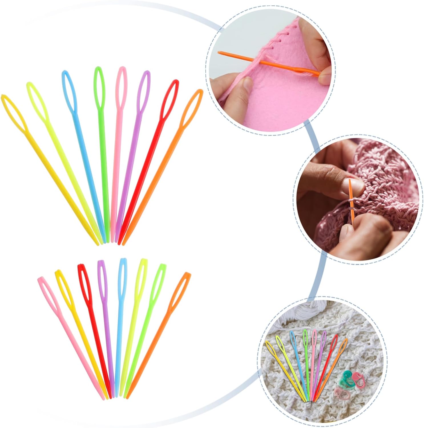 VILLFUL 50pieces Convenient Yarn Needles of Large Eye Darning Needles for Hand Sewing for Knitting Projects