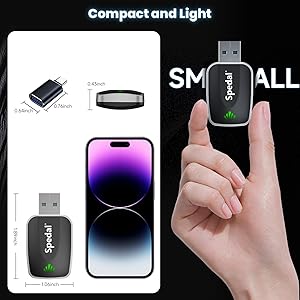 Spedal Wireless CarPlay & Android Auto Adapter, Plug & Play Dongle for iOS 10+/Android 11+, USB-A/C Support (2016+ Cars with Factory Wired Carplay)