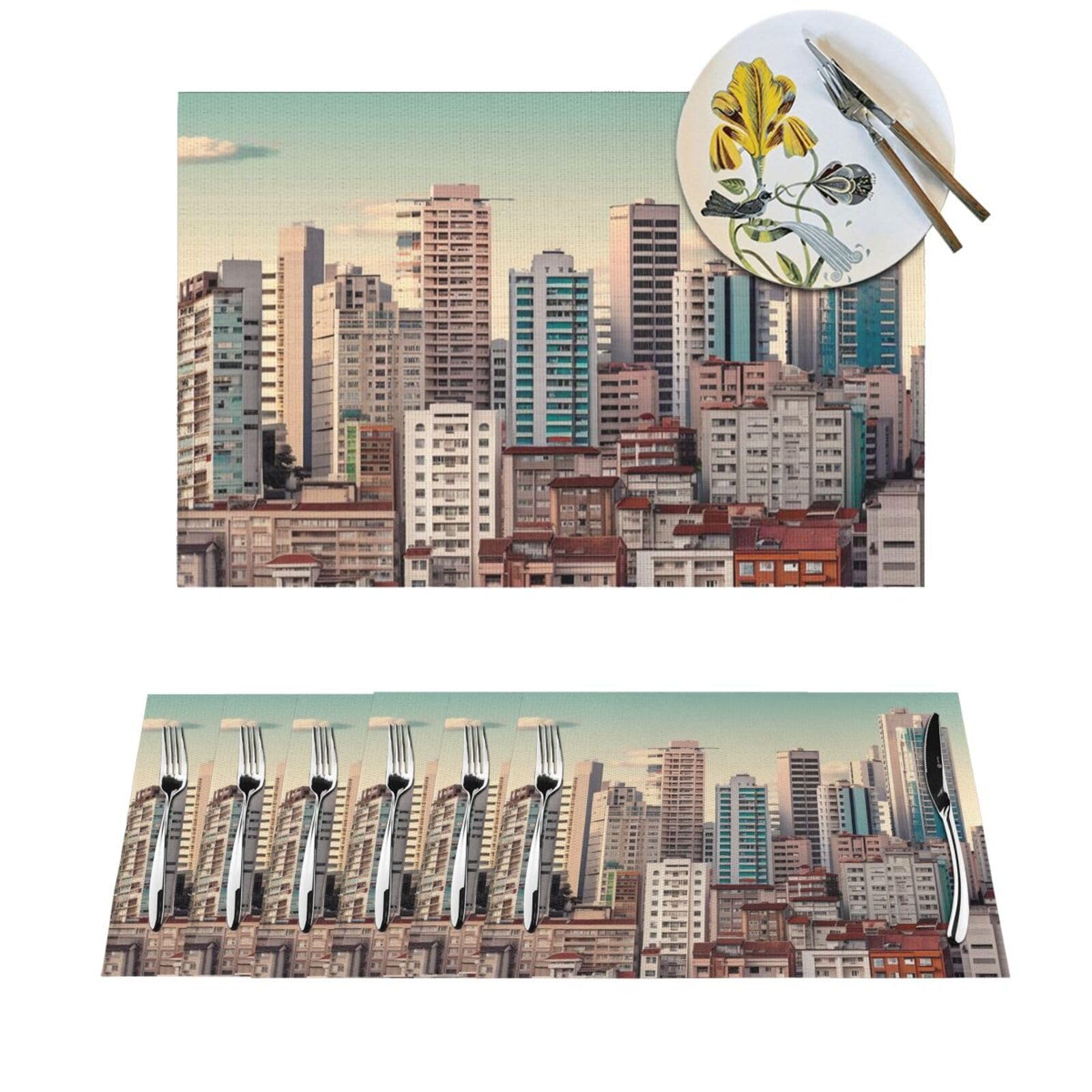 Sets de table en PVC tissé lot de 6 protection table cuisine 45x30 cm
