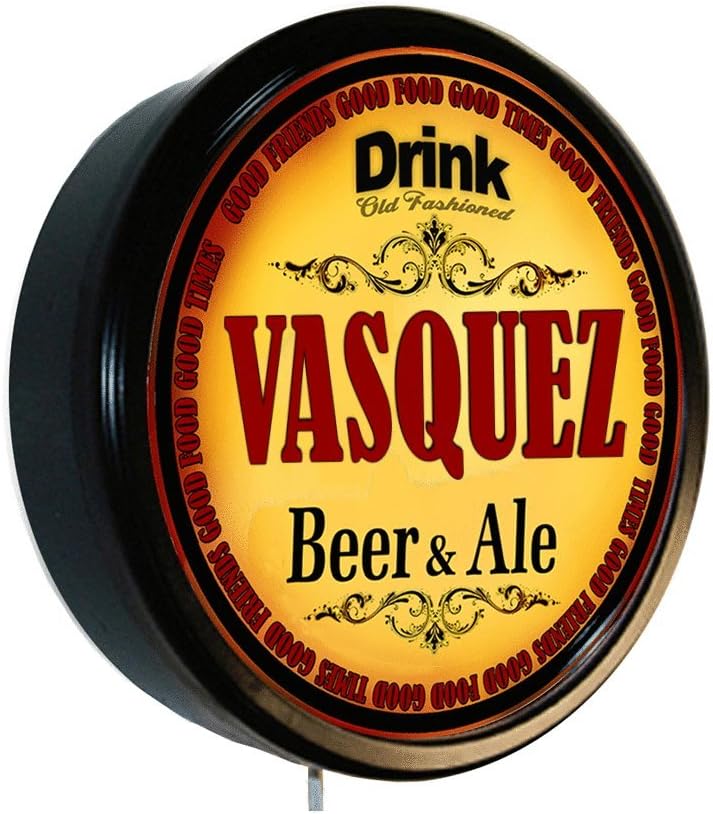 Goldenoldiesclocks Vasquez Beer and Ale Cerveza Lighted Wall Sign