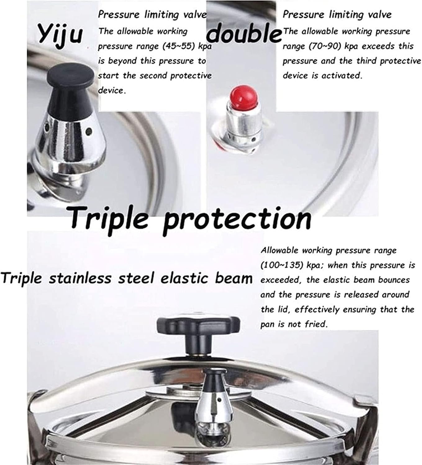 304 Stainless Steel Explosion-proof Household Safety Large Capacity Multi-function Large Pot Induction Cooker, Gas Stove Suitable for Hotels，Restaurants (Size : 15L)
