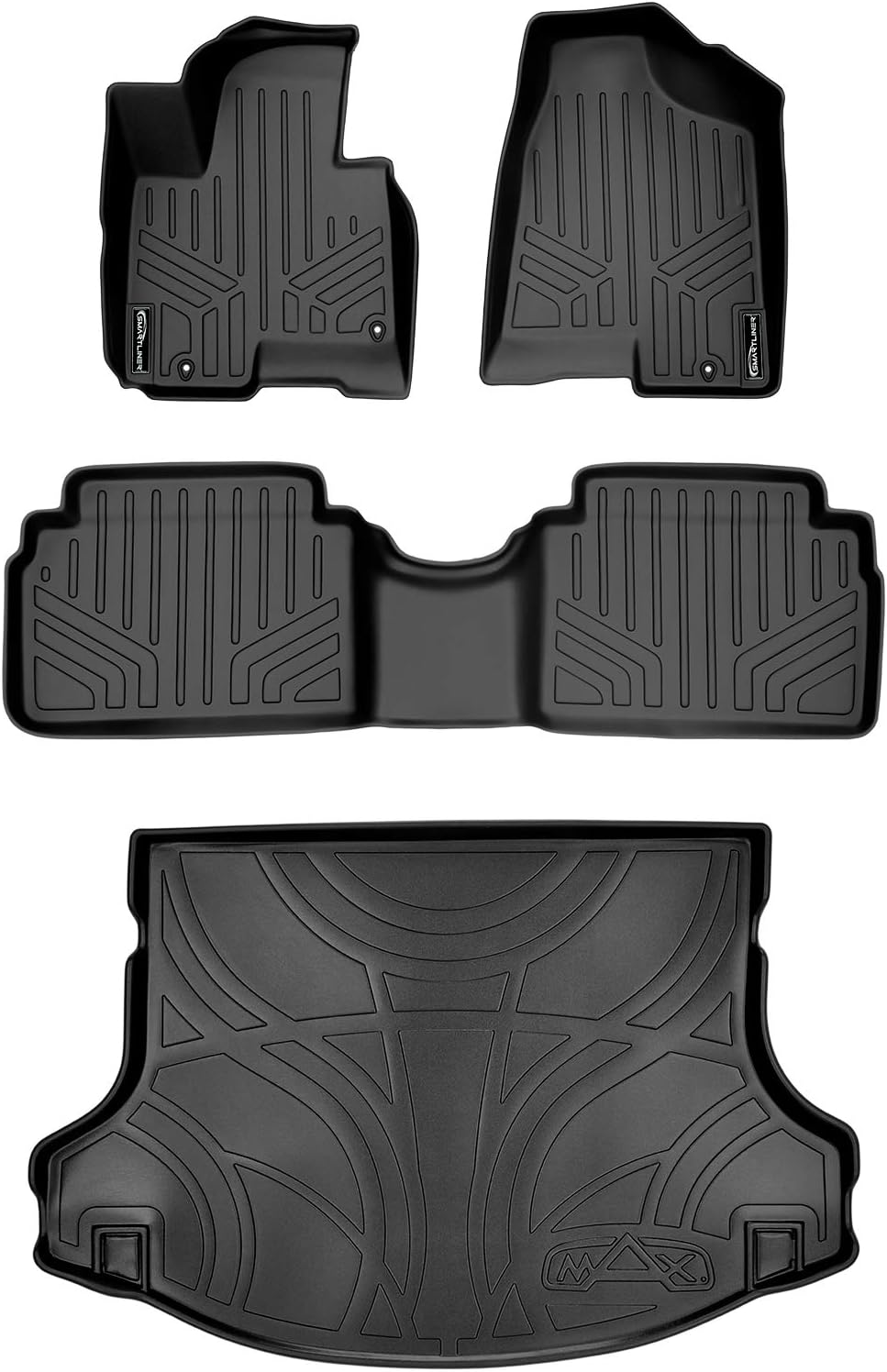 SMARTLINER Custom Fit Floor Mats 2 Rows and Cargo Liner Set for 2014-2016 Kia Sportage