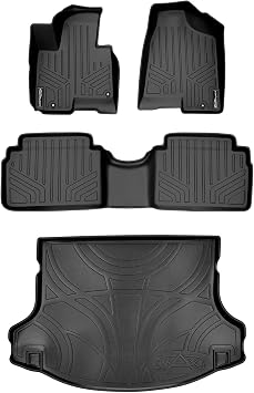 SMARTLINER Custom Fit Floor Mats 2 Rows and Cargo Liner Set for 2014-2016 Kia Sportage
