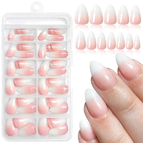 120PC Ombre Almond Press on Nails Short Fake Nails Press