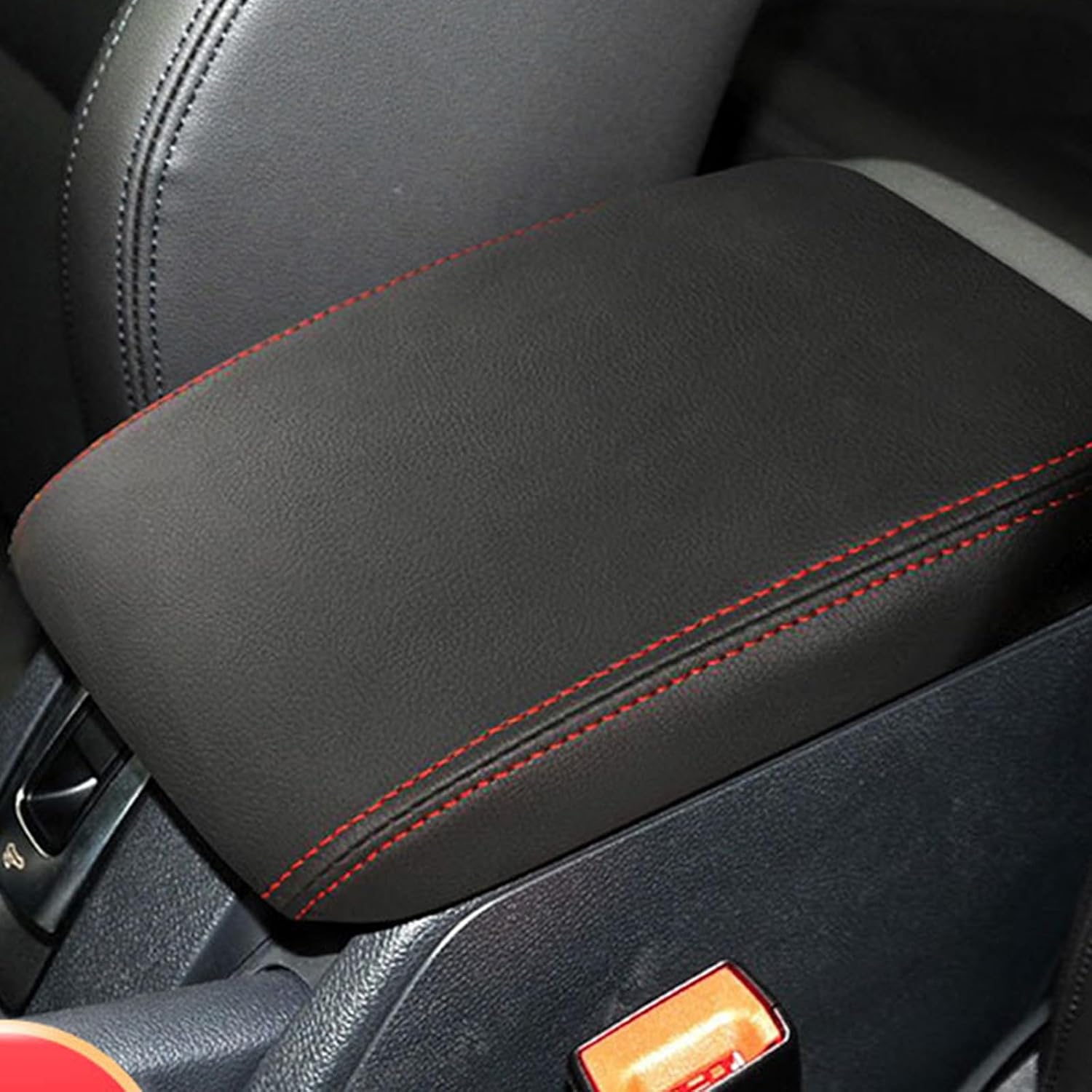 O SHI CAR Center Console Armrest Cover for VW Volkswagen Golf 6 MK6 2010 2011 2012 2013,Leather Middle Console Lid Cover Pad Protector Elbow Arm Rest Covering Car,Black Red