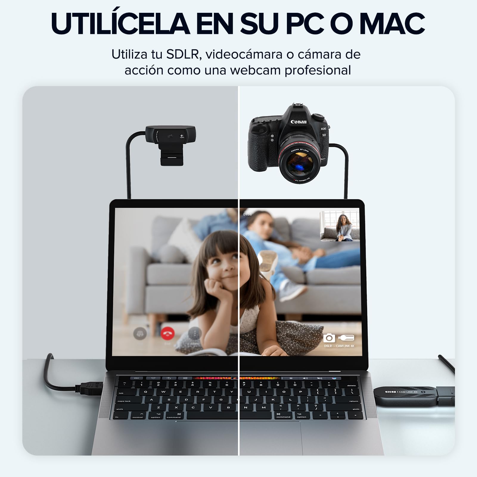 Mwin Tarjeta de Captura de Video, Tarjeta de Captura CAM Link 4K, Full HD 4K30/1080p120, HDMI de Baja latencia a USB 3.0, Captura de Videojuegos para Juegos, transmisión, transmisión en Vivo,