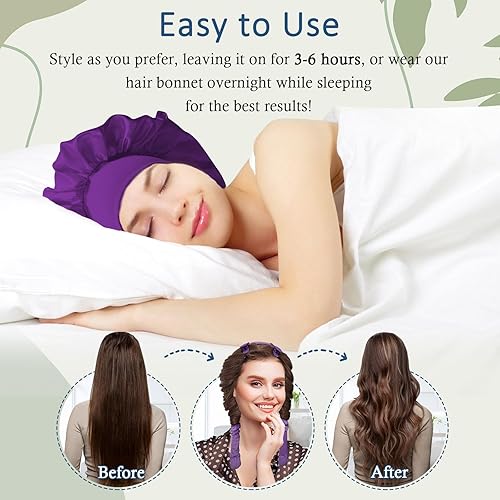 Miniatura 8 de Rizador de pelo sin calor, diadema de rizos sin calor, rizadores de pelo de terciopelo suave sin calor para dormir durante la noche con gorro de