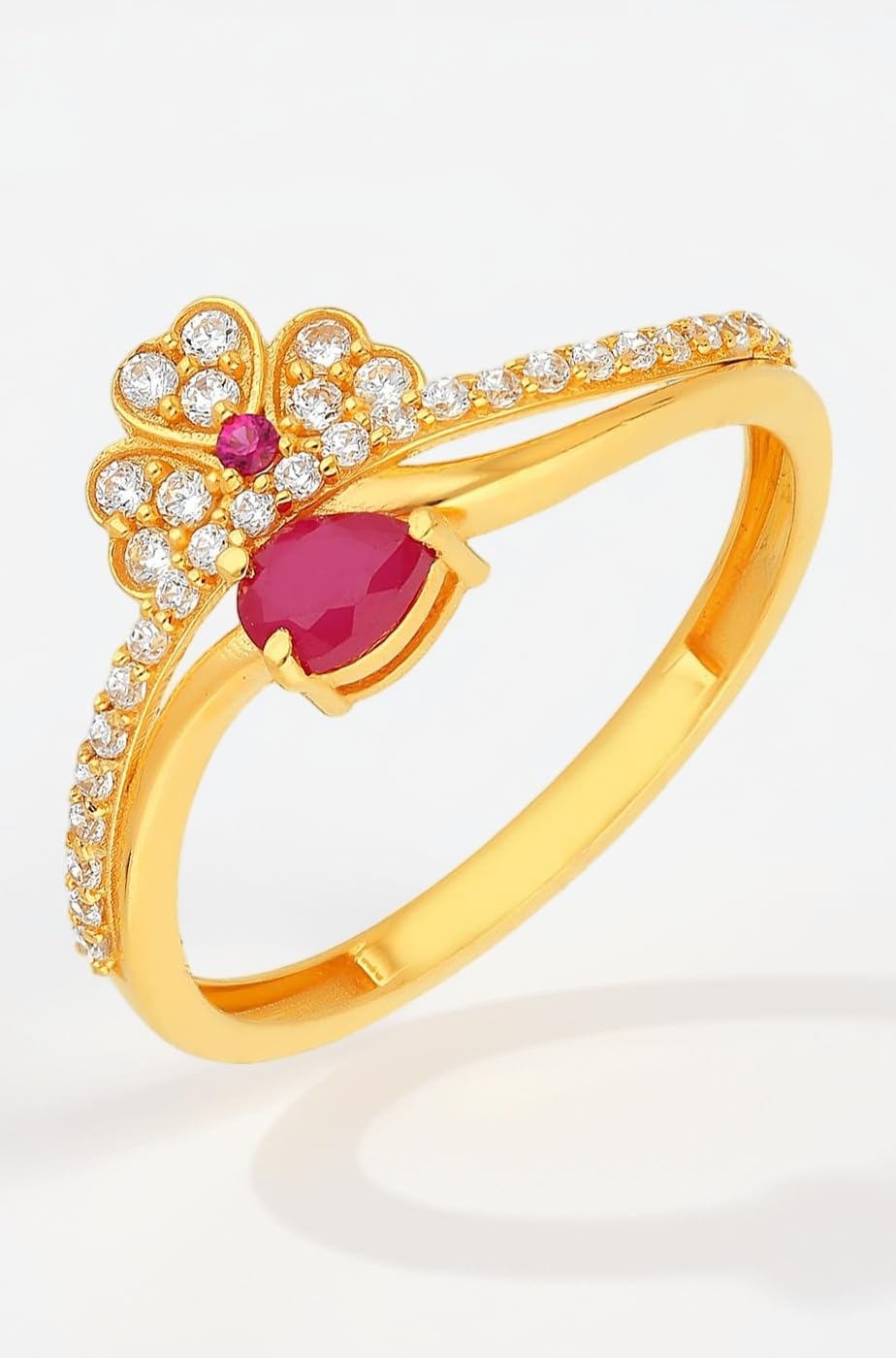 Malabar Gold & Diamonds 22K Yellow Gold Ring for Women | 22 Kt BIS Hallmark Certified Gold Jewellery for Birthday, Anniversary, Rakhi Gift