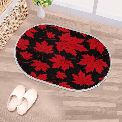 Fall Red Maple Memory Foam Bath Rug Soft Velvet Non-Slip Bathroom Rug Super Absorbent Shower Floor Mats Thick Bath Mat Carpet for Bathroom,Tub and