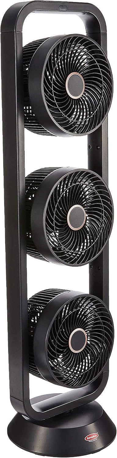 EuropAce EQQ 7931S Trio Turbo Oscillating Fan, angled view