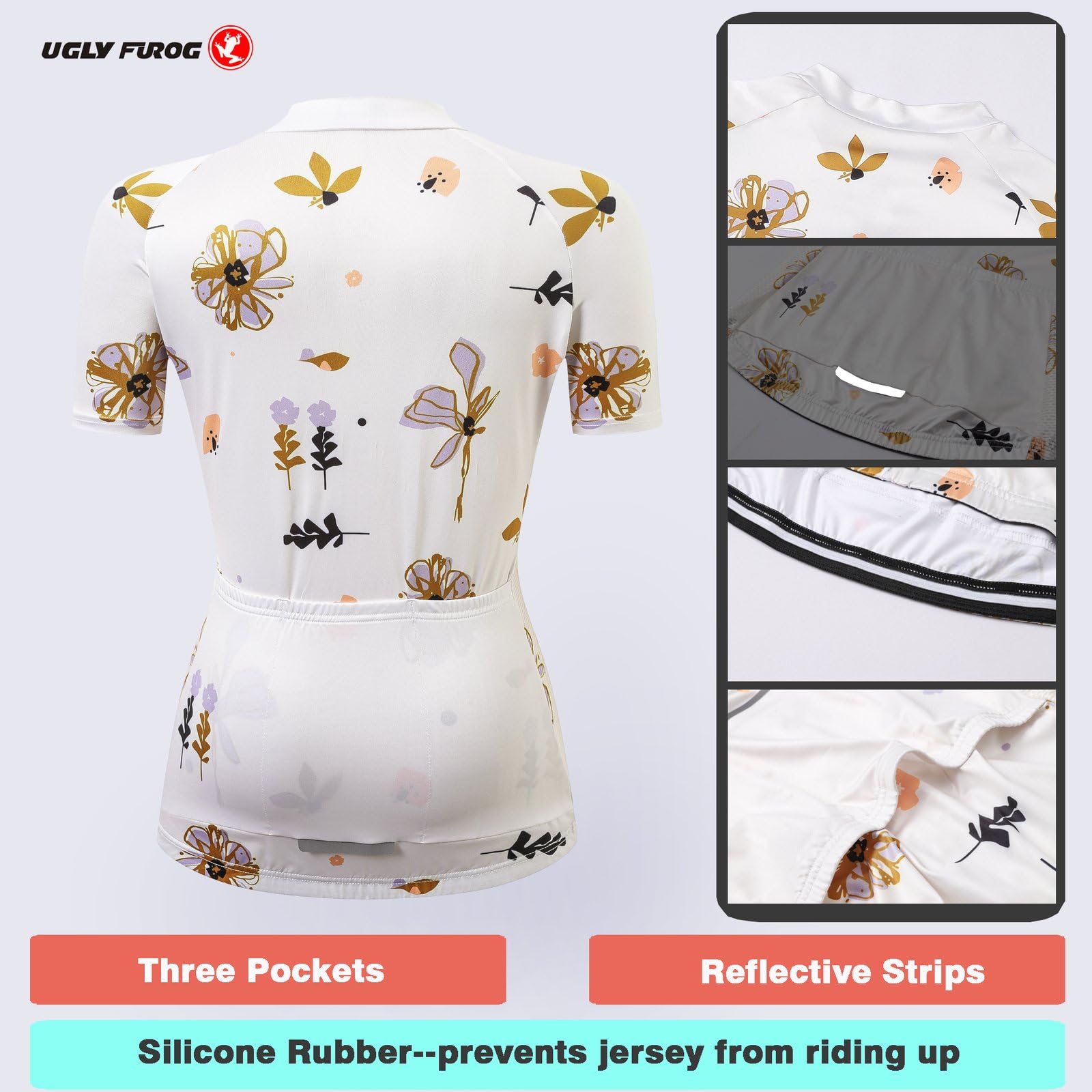 UGLY FROG Maillot Ciclismo Mujer, Bicicleta De para Jersey Manga Corta Cómodo Respirable Secado Rápido