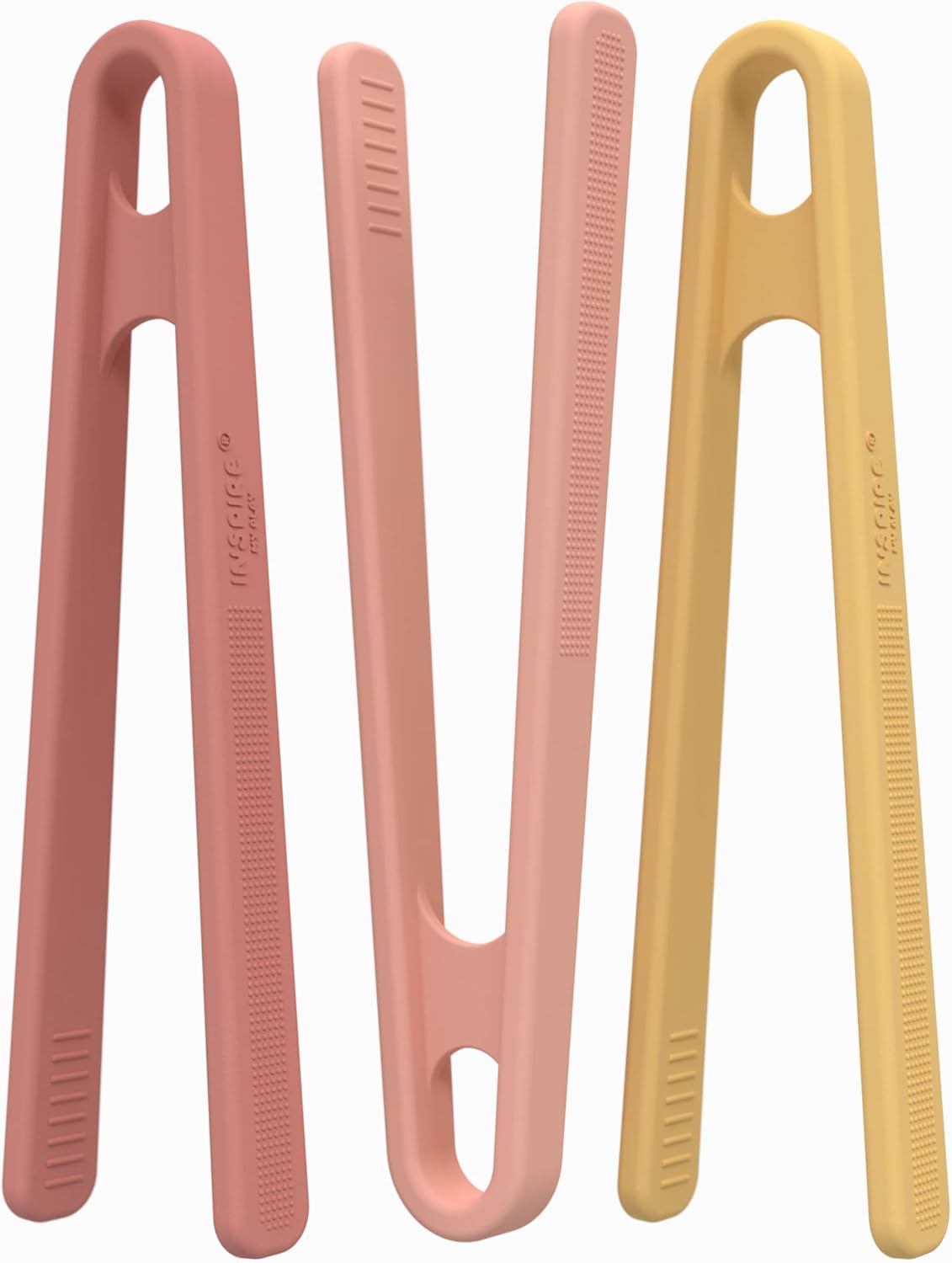 Inspire My Play 3 x Coral Silicone Mini Tongs for Kids - Kids Tweezers for Fine Motor - Small Toddler Tongs - Child Sensory Toys and Accessories