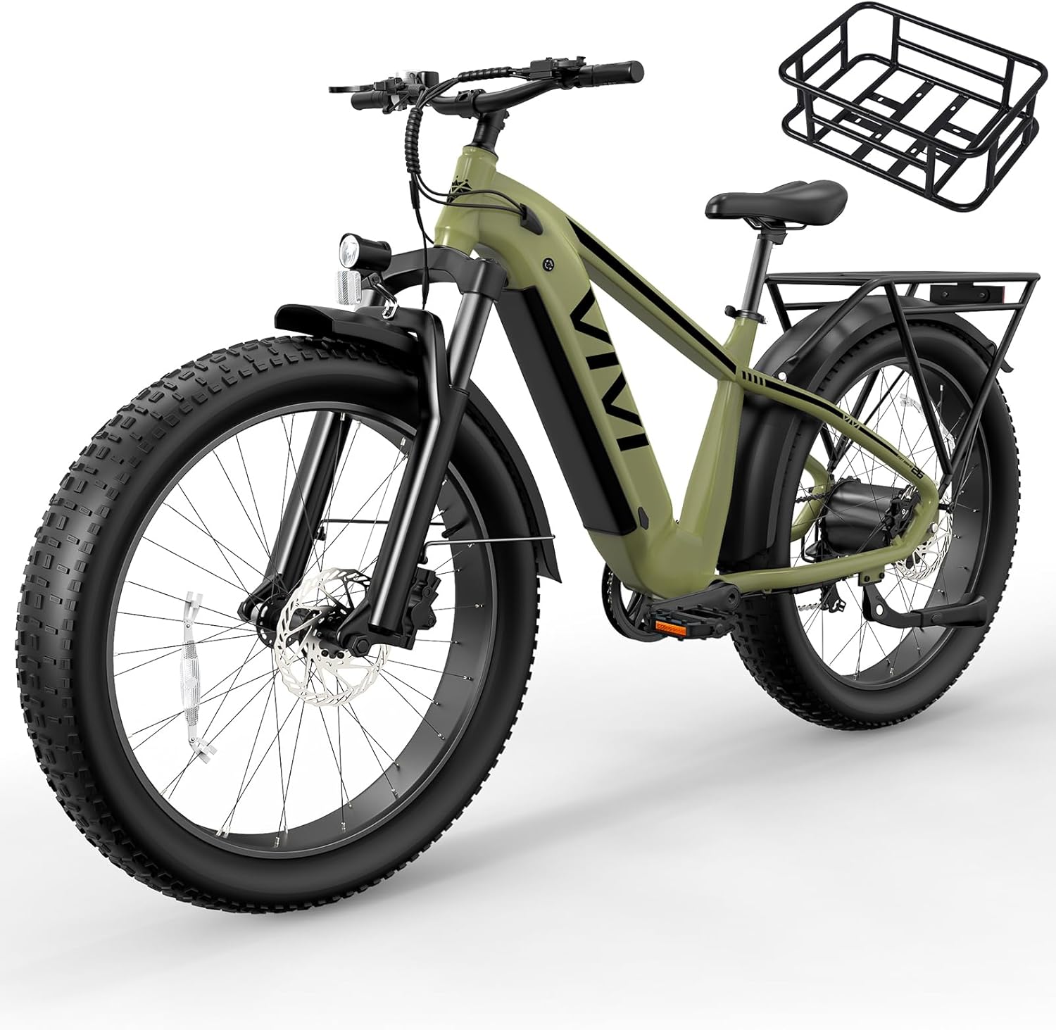 Vivi ACE01 Electric Bike for Adults, 26″ x 4.0 Fat Tire Ebike, 1475W Peak Motor Torque Sensor Electric Mountain Bike, 25MPH Electric Bicycle with 48V 15AH Battery, Hydraulic Brake, UL 2849 Certified