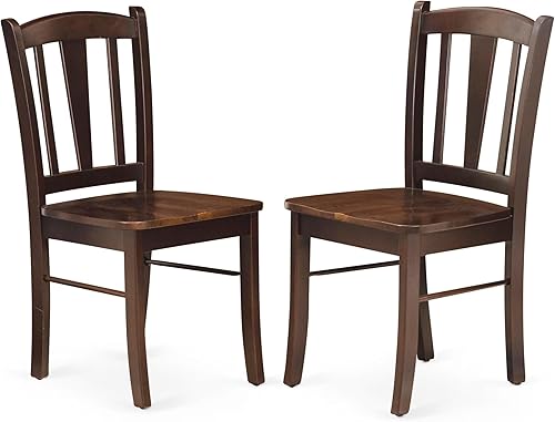 East West Furniture DLC-MAH-W Dublin - Sillas de comedor de madera maciza, con respaldo de listones, juego de 2, caoba