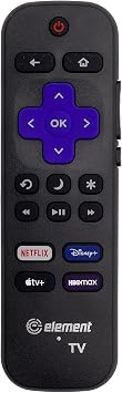 Replacement Remote Control Compatible with All Element Smart 4K Ultra HDTVs Supports Netflix, Disney Plus, Apple TV, HBO Max Not for Roku Stick or Box