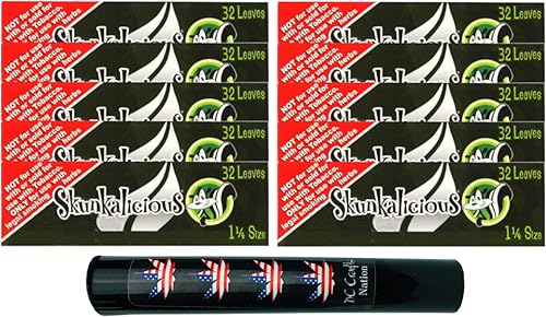 DC Crafts Nation Protector resistente a los niños con la marca Skunk Sweet Leaf 1.25 papeles de liar saborizados, 10 unidades, hoja de bandera