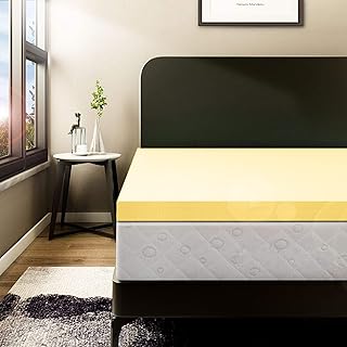 KISAA Living 1 Inch Memory Foam Mattress Topper for Back Pain Relief Firm Topper, Single Visco Pad, Size Bed (Single – 90 x 190 2.5 cm), Beige (Mattress Topper 1'')