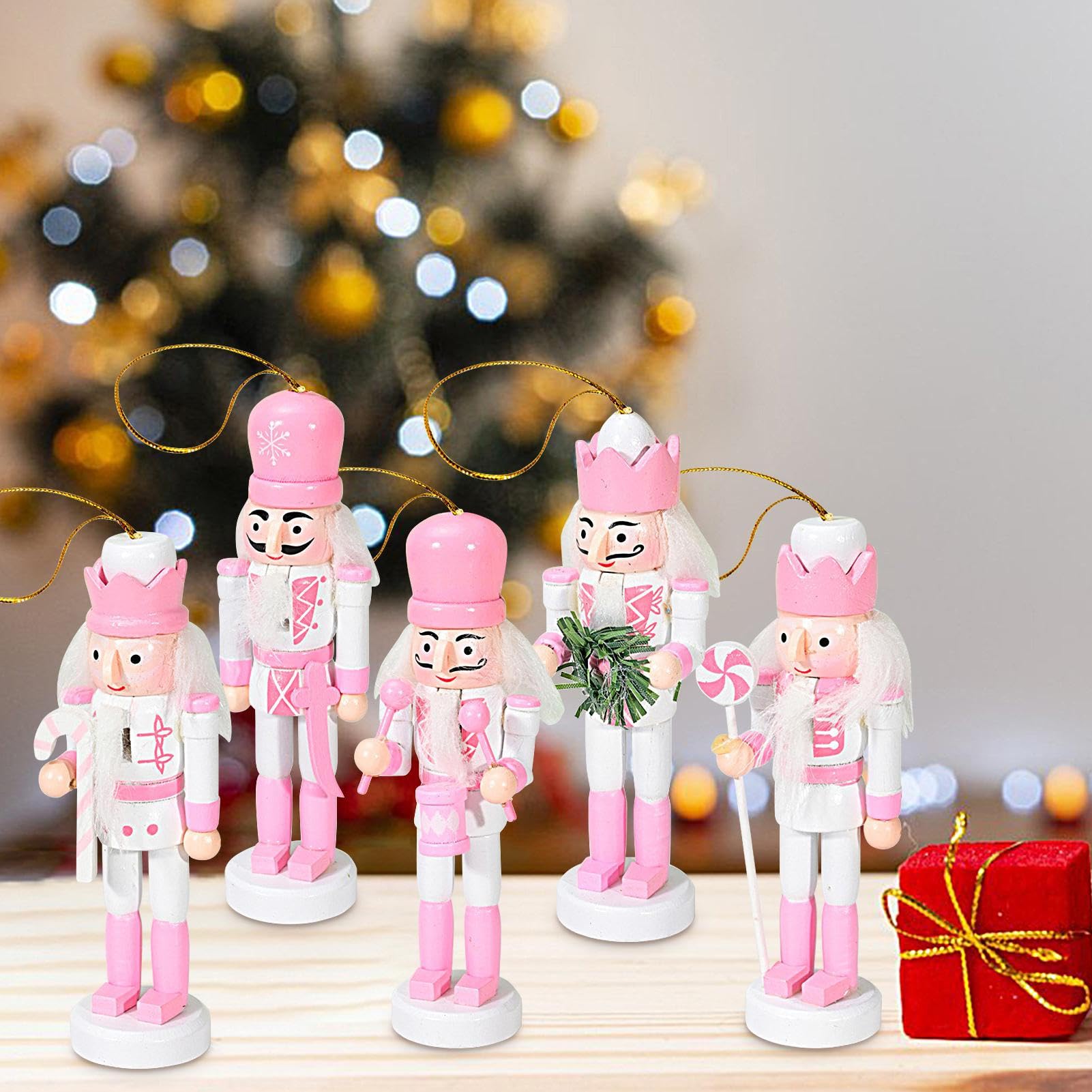 クリスマスオーナメントくるみ割り人形 5体セット