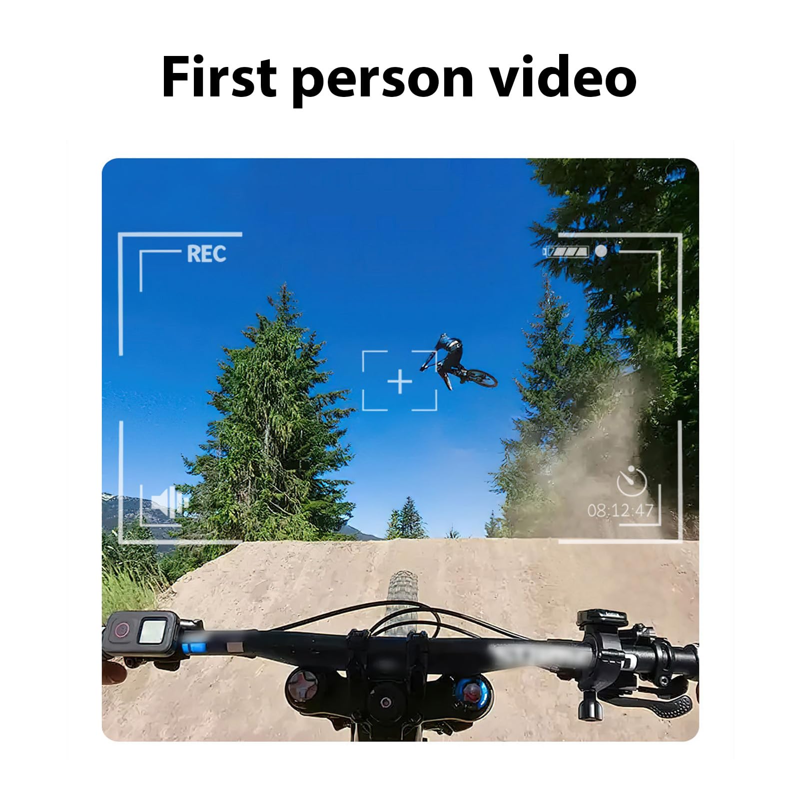 Occhiali Intelligenti da Ciclismo, Occhiali Sportivi con Fotocamera HD da 8 MP, Stabilizzazione EIS, BT 5.3, for Ciclismo e attività All'aperto (Bianco Blu)