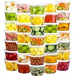 Dipoo 60 Sets (120-Piece) Deli Containers with Lids 16 oz, Leak-Proof & BPA Free Airtight Takeout Plastic Food Storage Containers for Soup, Freezer/Microwave/Dishwasher Safe