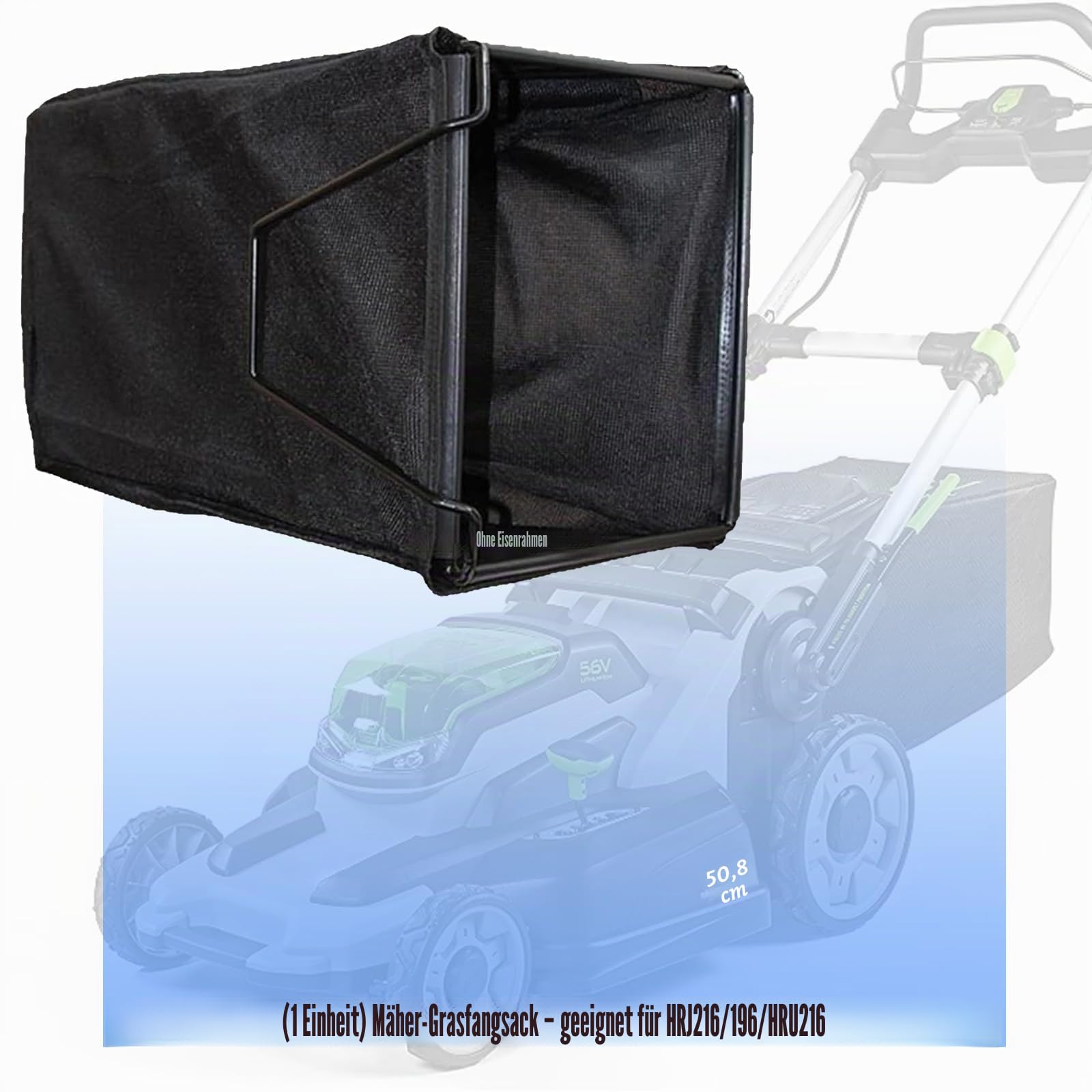 Robuster Grasfangkorb aus Stoff, 37 x 28 x 66,5 cm, Schnellentriegelung, HRJ216/196/HRU216, robuste Tasche
