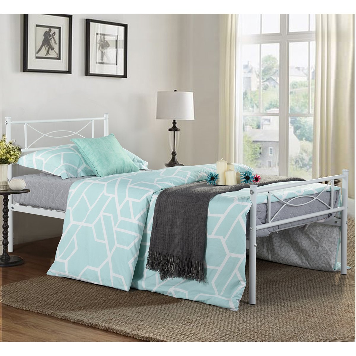 Buy GIME Bed Frame Twin Size for Kids/Student, Easy Setup Premium