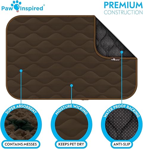 Miniatura 90 de Paw Inspired Alfombrillas acolchadas lavables para perros, almohadilla de 41 x 28 pulgadas, se adapta a perreras de 42 pulgadas, a prueba de fugas